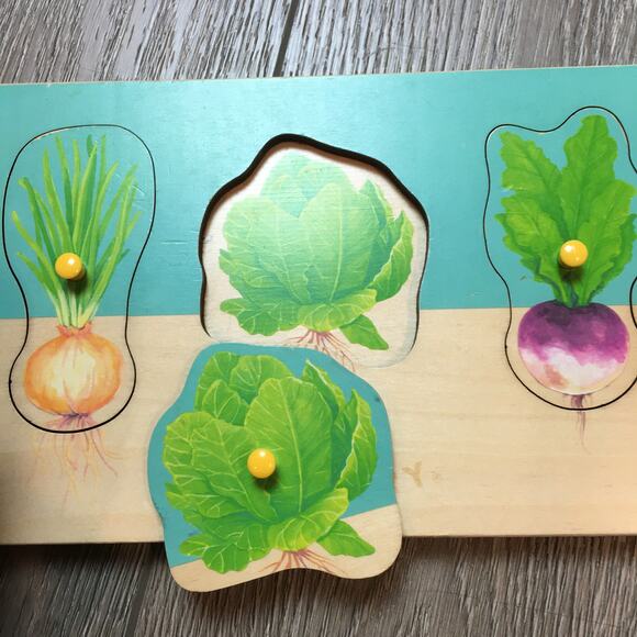 Lovevery Community Garden Puzzle Wooden Vegetables - Picture 2 of 2